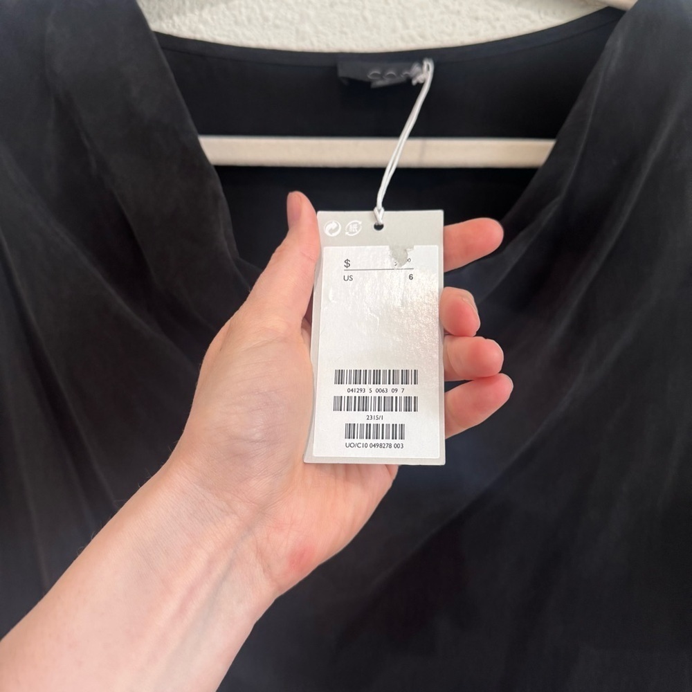 NWT Cos Womens‎ Size 6 Black Sheath Drape Neck Dress Office Preppy Minimal Boho - Picture 4 of 12